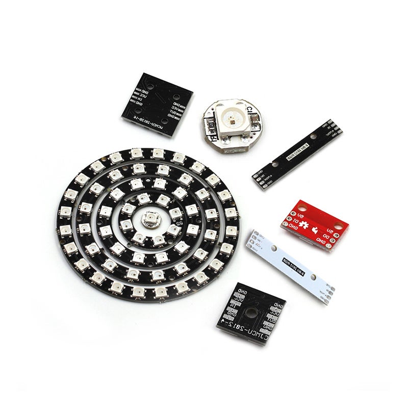 وحدة تطوير ضوء LED مربع دائري مع سائق كامل الألوان مدمج WS2812 5050 RGB LED - Image 5